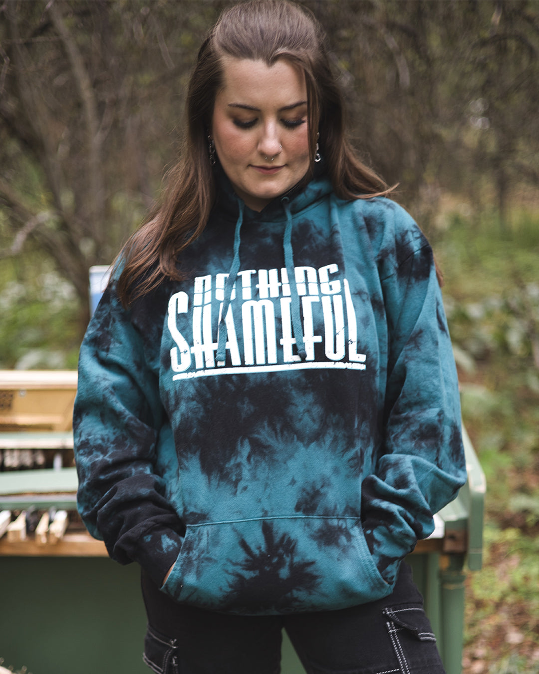 Logo Hoodie Sweatshirt - Tie Die Teal